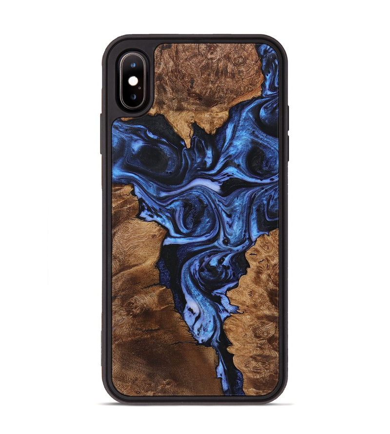 iPhone Xs Max Wood Phone Case - Daisy (Blue, 723388)