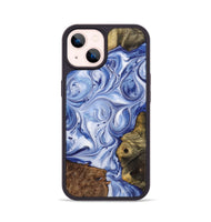 iPhone 14 Wood Phone Case - Lloyd (Blue, 723390)