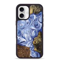 iPhone 16 Plus Wood Phone Case - Lloyd (Blue, 723390)