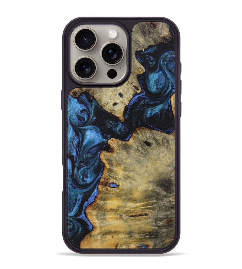 iPhone 16 Pro Max Wood Phone Case - Opal (Blue, 723391)