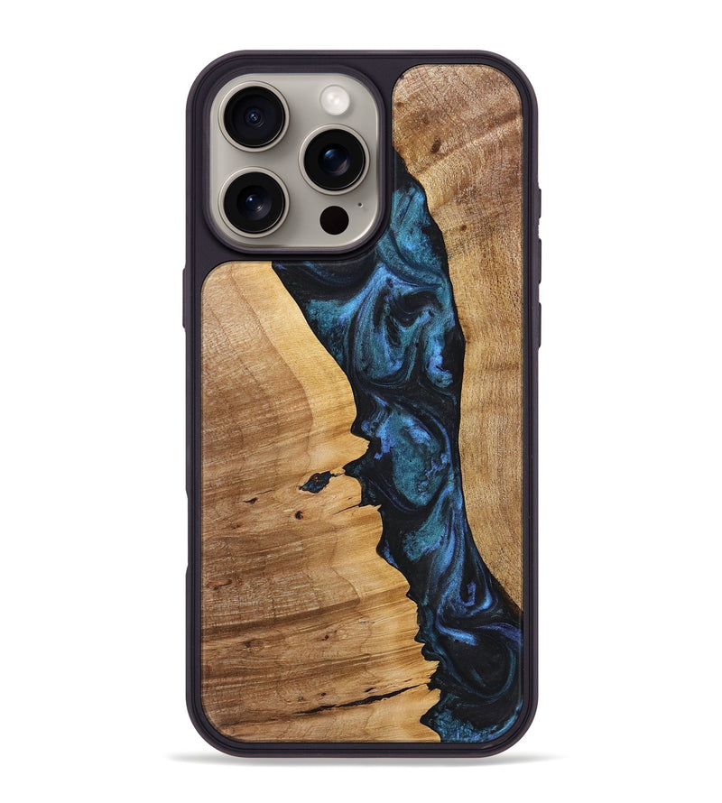 iPhone 16 Pro Max Wood Phone Case - Saylor (Blue, 723393)