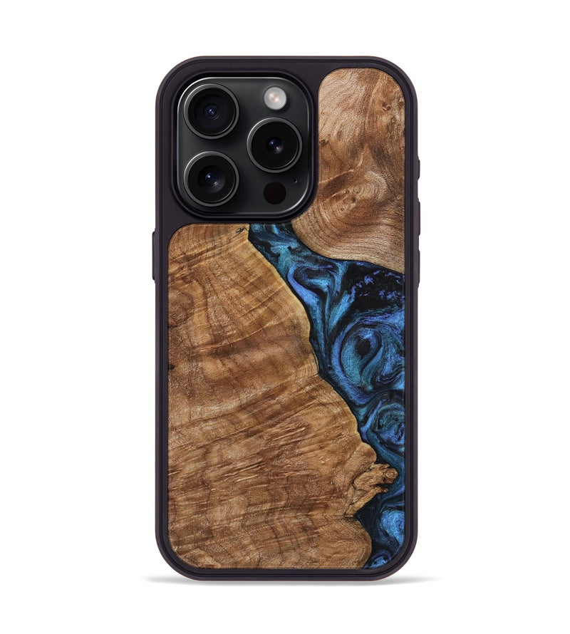 iPhone 15 Pro Wood Phone Case - Bethany (Blue, 723394)