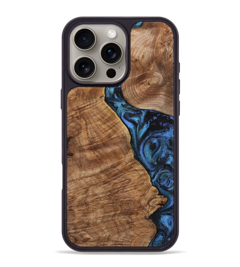 iPhone 16 Pro Max Wood Phone Case - Bethany (Blue, 723394)