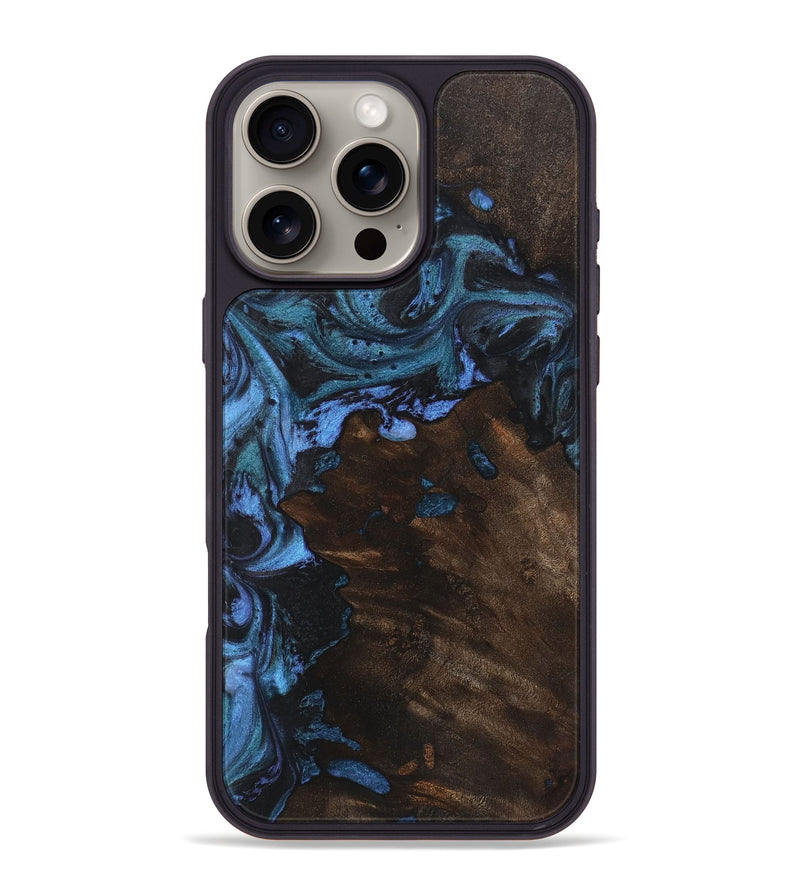 iPhone 16 Pro Max Wood Phone Case - Heather (Blue, 723395)