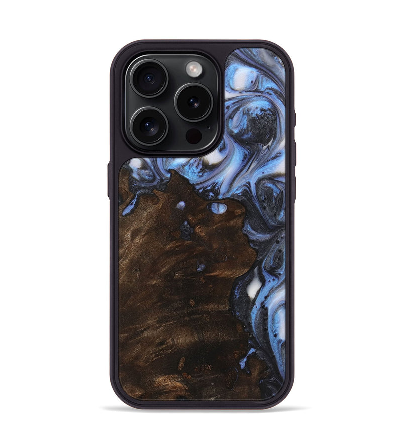 iPhone 15 Pro Wood Phone Case - Jeanette (Blue, 723396)