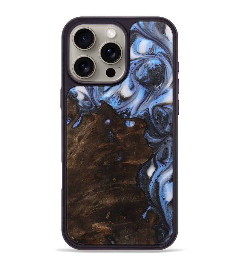 iPhone 16 Pro Max Wood Phone Case - Jeanette (Blue, 723396)