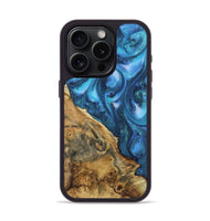 iPhone 15 Pro Wood Phone Case - Clifton (Blue, 723398)