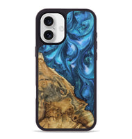 iPhone 16 Plus Wood Phone Case - Clifton (Blue, 723398)