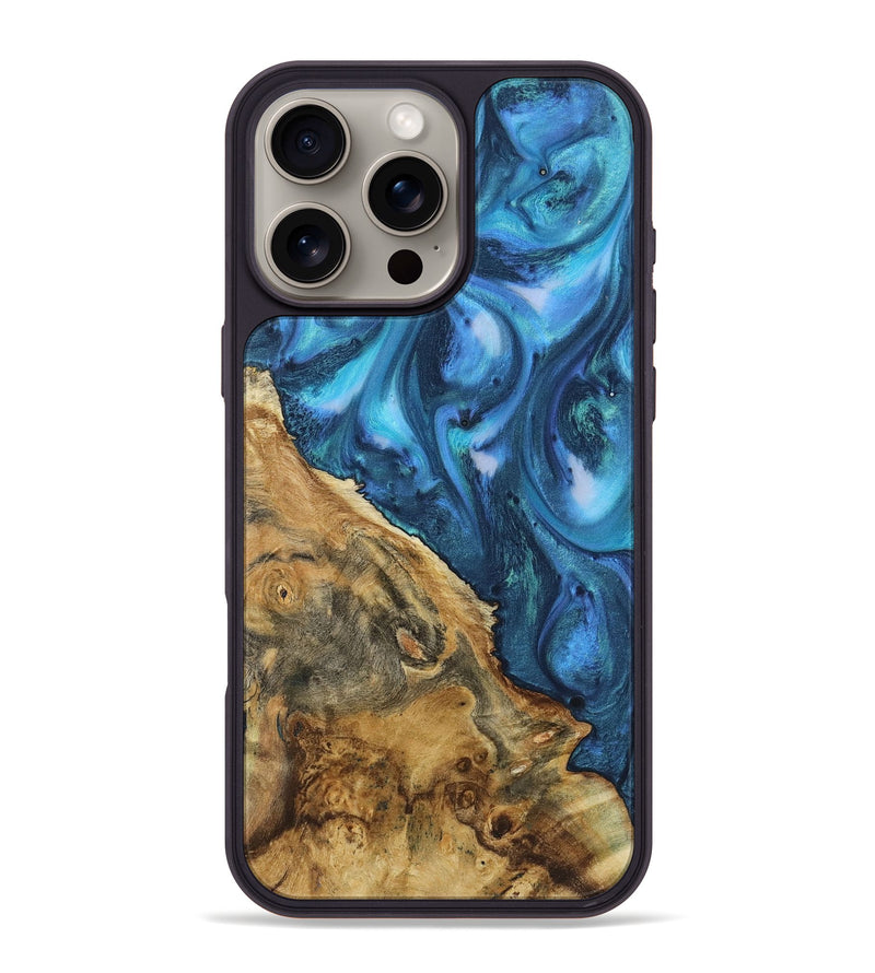 iPhone 16 Pro Max Wood Phone Case - Clifton (Blue, 723398)