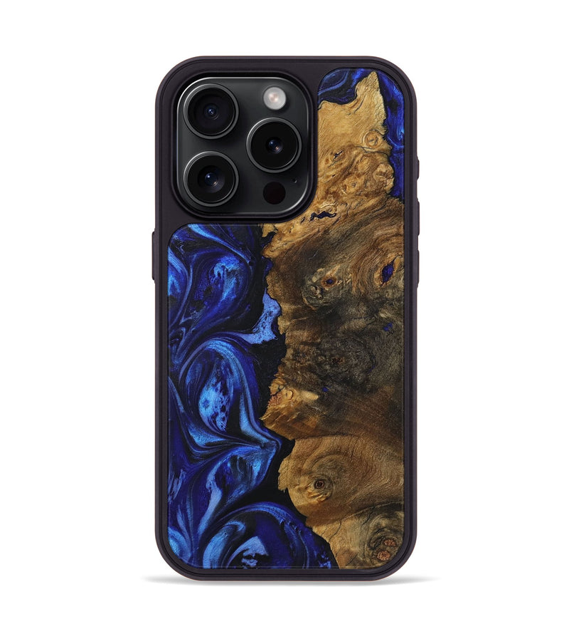 iPhone 15 Pro Wood Phone Case - Katelyn (Blue, 723399)