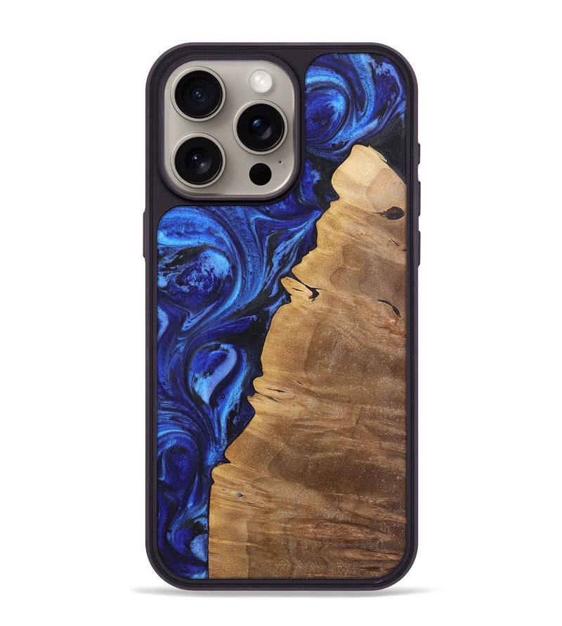 iPhone 15 Pro Max Wood Phone Case - Ralph (Blue, 723401)