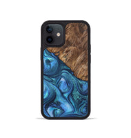 iPhone 12 mini Wood Phone Case - Tiffany (Blue, 723402)