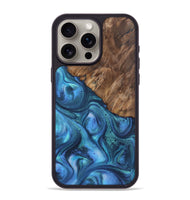 iPhone 15 Pro Max Wood Phone Case - Tiffany (Blue, 723402)