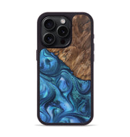 iPhone 15 Pro Wood Phone Case - Tiffany (Blue, 723402)