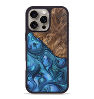 iPhone 16 Pro Max Wood Phone Case - Tiffany (Blue, 723402)