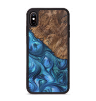 iPhone Xs Max Wood Phone Case - Tiffany (Blue, 723402)