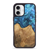 iPhone 16 Plus Wood Phone Case - Brendon (Blue, 723404)