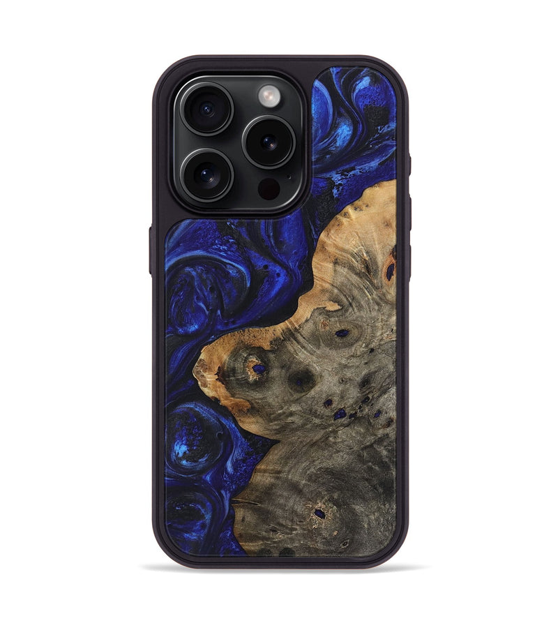 iPhone 15 Pro Wood Phone Case - Camryn (Blue, 723405)