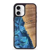 iPhone 16 Plus Wood Phone Case - Bria (Blue, 723406)