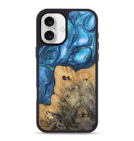 iPhone 16 Plus Wood Phone Case - Morris (Blue, 723408)