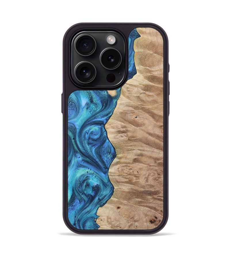 iPhone 15 Pro Wood Phone Case - Bart (Blue, 723411)