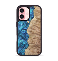 iPhone 16 Wood Phone Case - Bart (Blue, 723411)