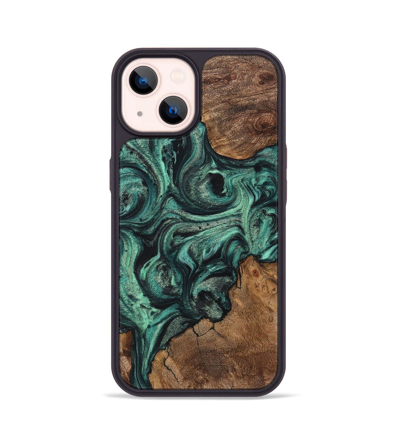 iPhone 14 Wood Phone Case - Brent (Green, 723418)