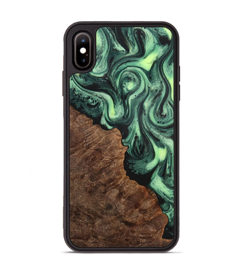 iPhone Xs Max Wood Phone Case - Natasha (Green, 723421)