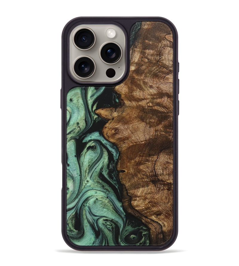 iPhone 16 Pro Max Wood Phone Case - Marcella (Green, 723424)