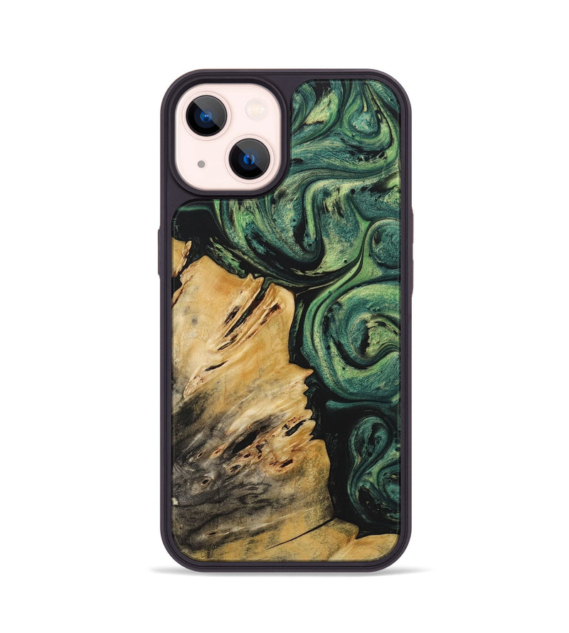 iPhone 14 Wood Phone Case - Nancy (Green, 723425)