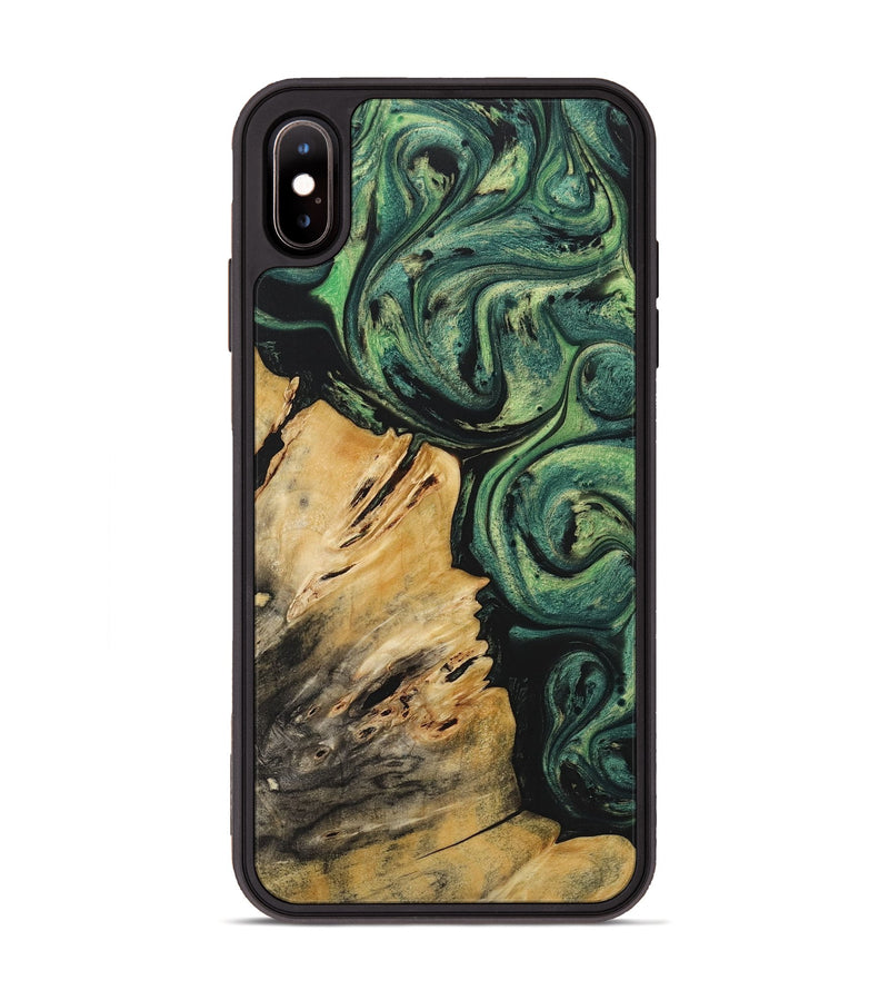 iPhone Xs Max Wood Phone Case - Nancy (Green, 723425)