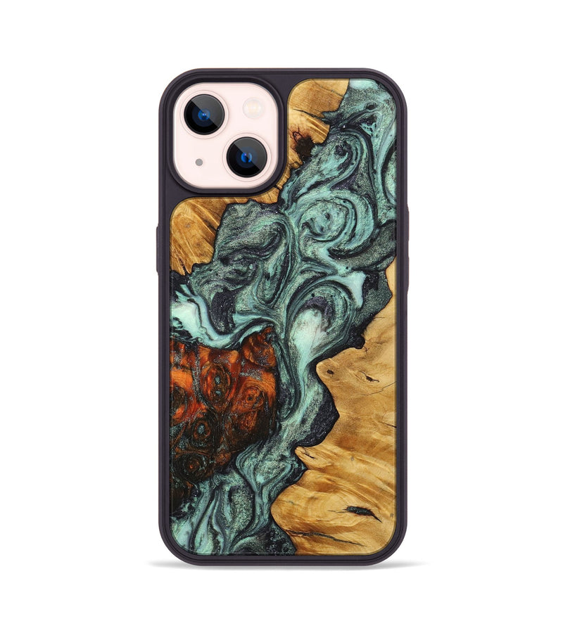 iPhone 14 Wood Phone Case - Jim (Green, 723428)