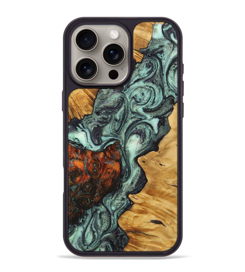 iPhone 16 Pro Max Wood Phone Case - Jim (Green, 723428)