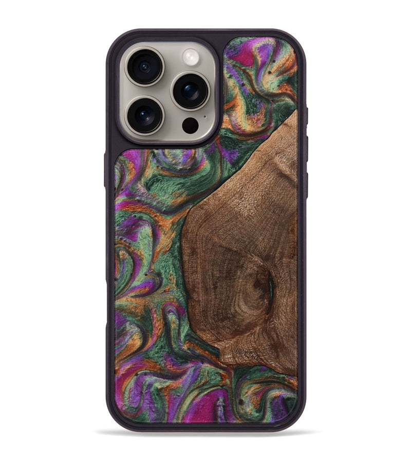 iPhone 16 Pro Max Wood Phone Case - Bart (Green, 723430)