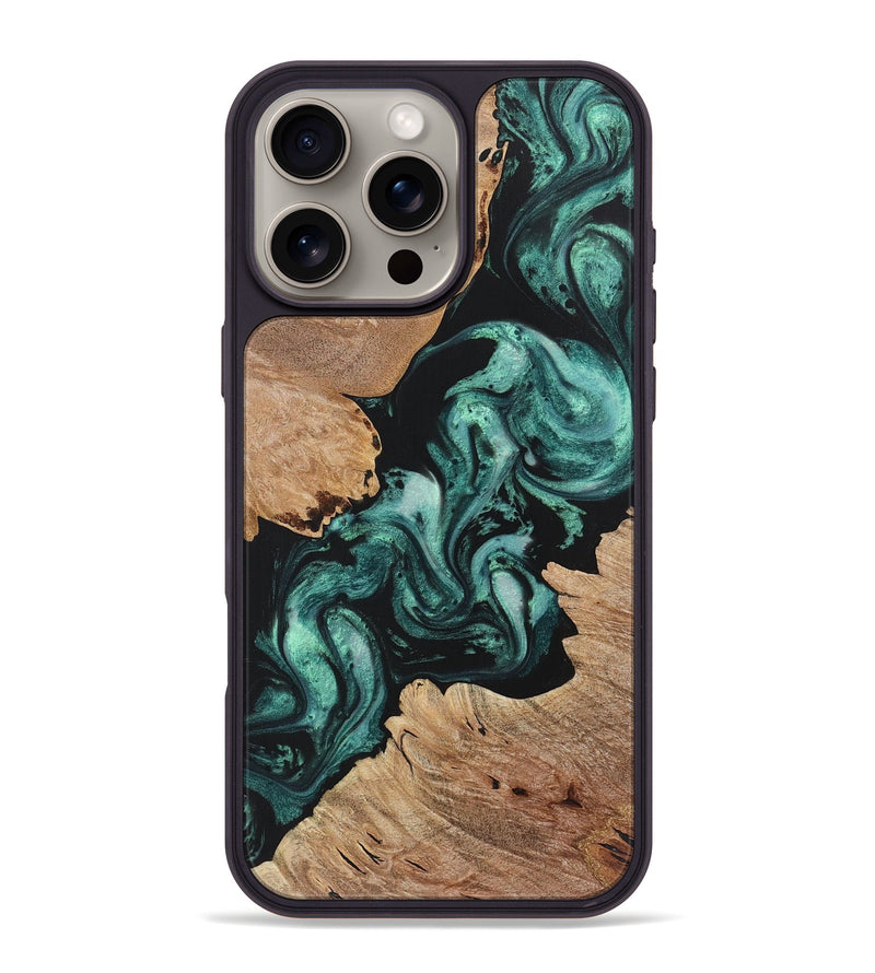 iPhone 16 Pro Max Wood Phone Case - Lauren (Green, 723431)