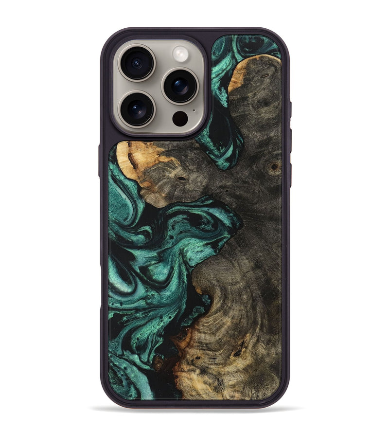 iPhone 16 Pro Max Wood Phone Case - Patrice (Green, 723432)