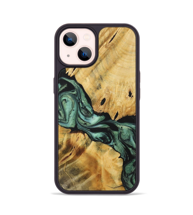 iPhone 14 Wood Phone Case - Sammy (Green, 723434)