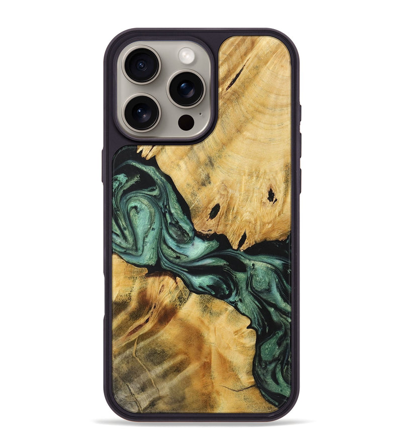 iPhone 16 Pro Max Wood Phone Case - Sammy (Green, 723434)