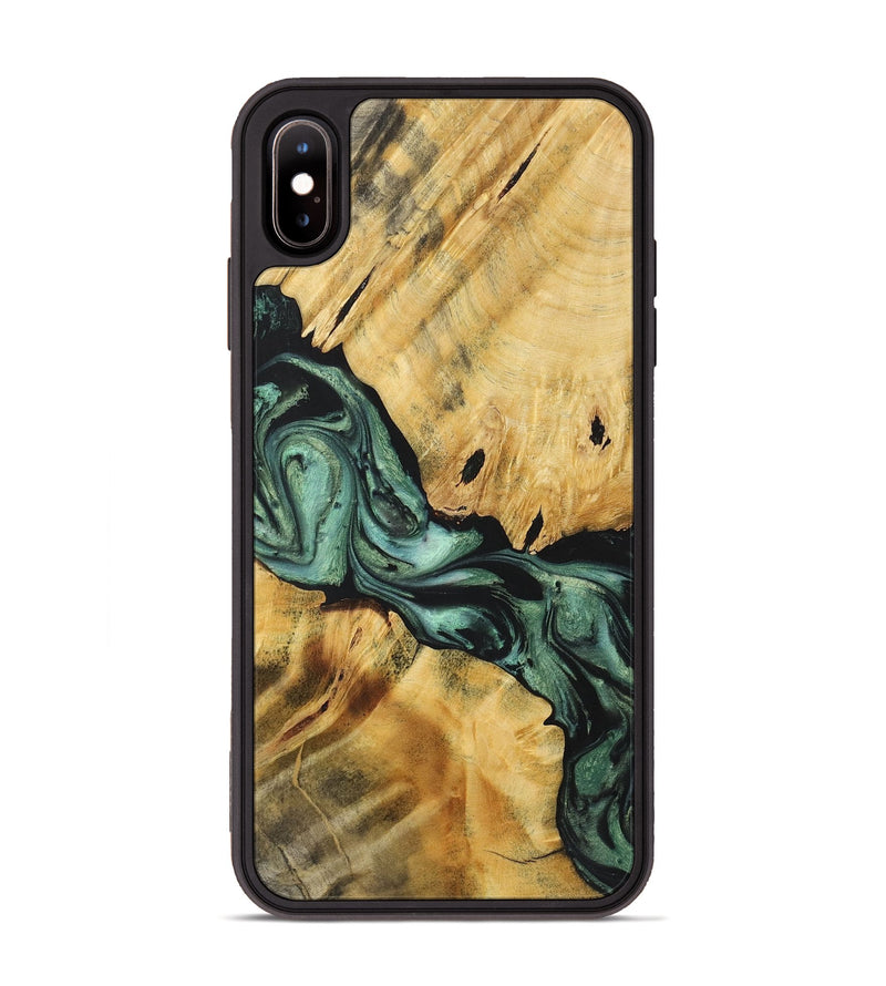 iPhone Xs Max Wood Phone Case - Sammy (Green, 723434)