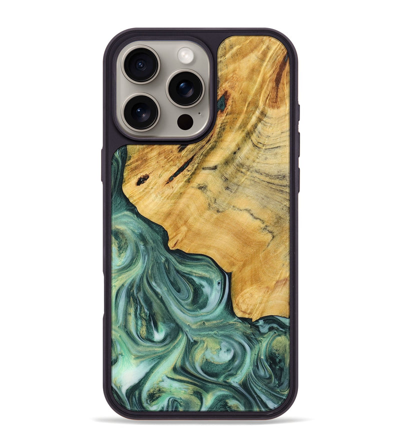 iPhone 16 Pro Max Wood Phone Case - Bryson (Green, 723440)