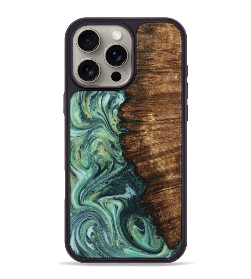 iPhone 16 Pro Max Wood Phone Case - Aylin (Green, 723441)