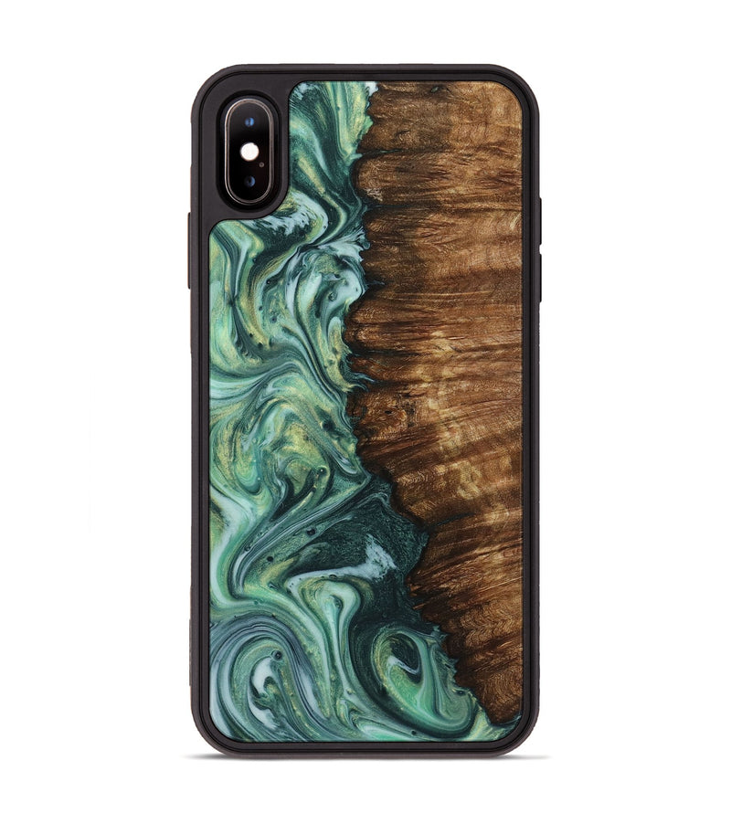 iPhone Xs Max Wood Phone Case - Aylin (Green, 723441)