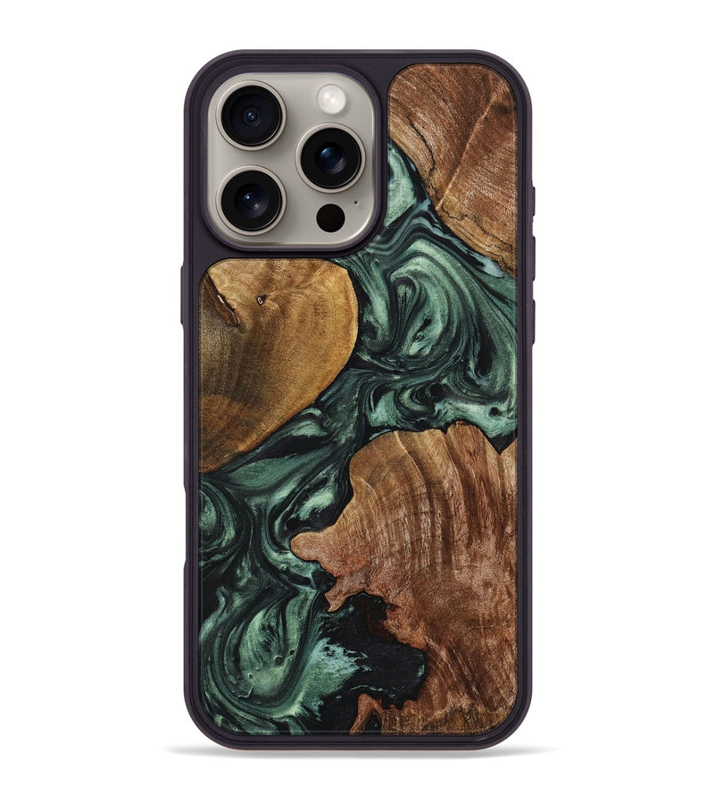 iPhone 16 Pro Max Wood Phone Case - Sienna (Green, 723442)