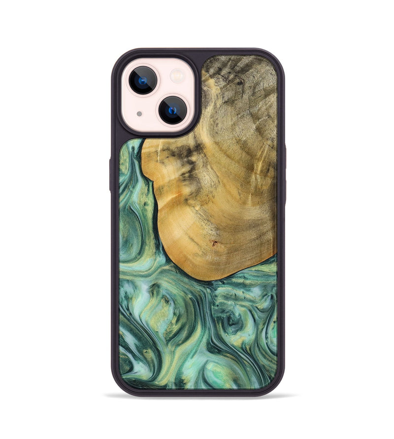 iPhone 14 Wood Phone Case - Justin (Green, 723443)