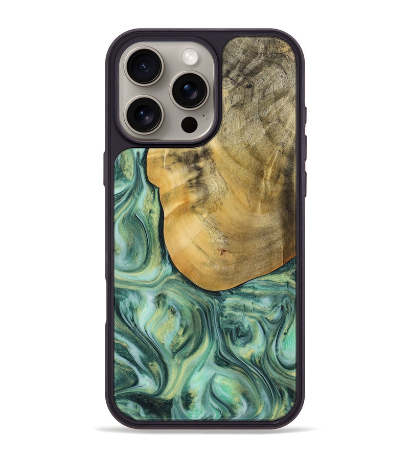 iPhone 16 Pro Max Wood Phone Case - Justin (Green, 723443)