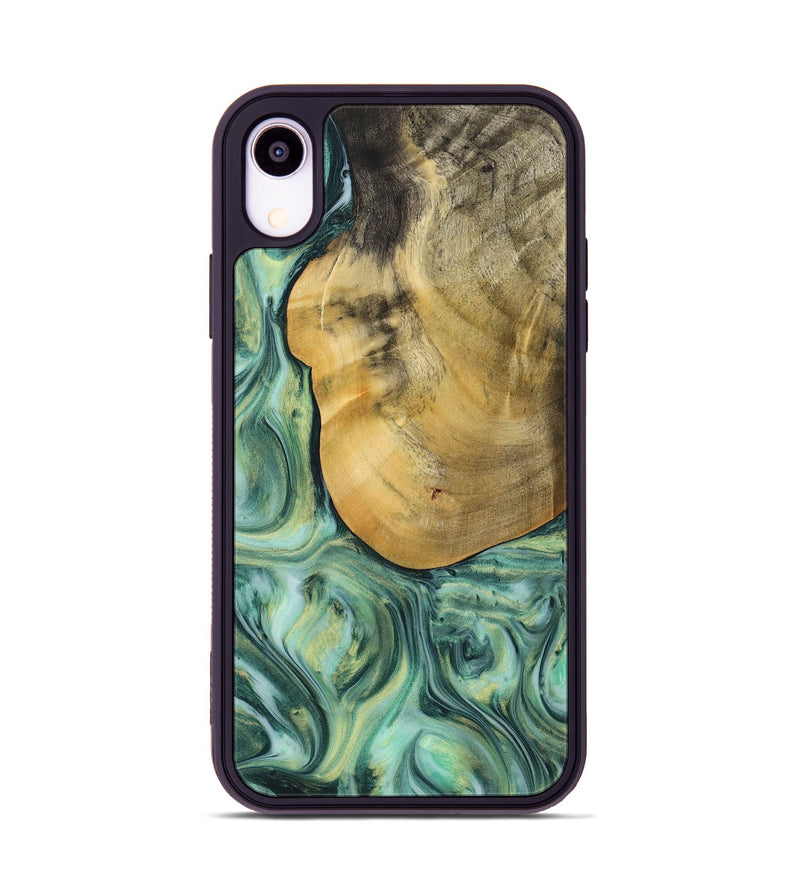 iPhone Xr Wood Phone Case - Justin (Green, 723443)