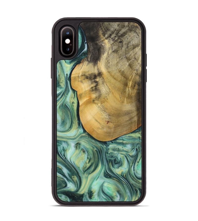 iPhone Xs Max Wood Phone Case - Justin (Green, 723443)