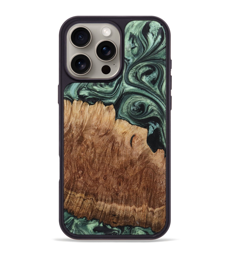 iPhone 16 Pro Max Wood Phone Case - Rihanna (Green, 723445)