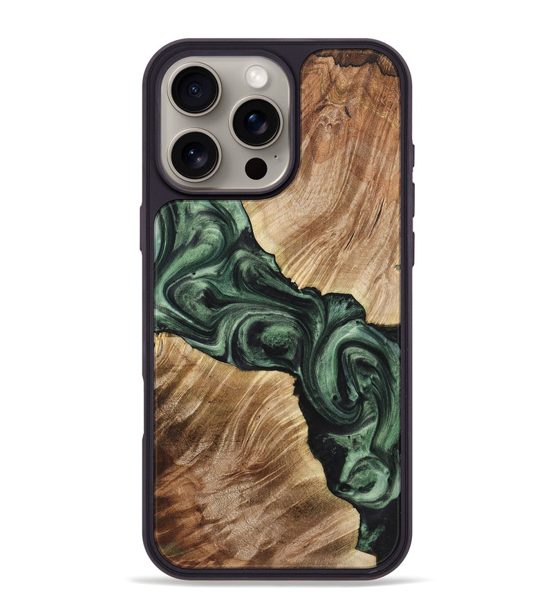 iPhone 16 Pro Max Wood Phone Case - Eliza (Green, 723446)