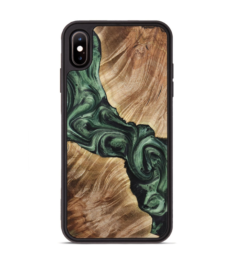 iPhone Xs Max Wood Phone Case - Eliza (Green, 723446)